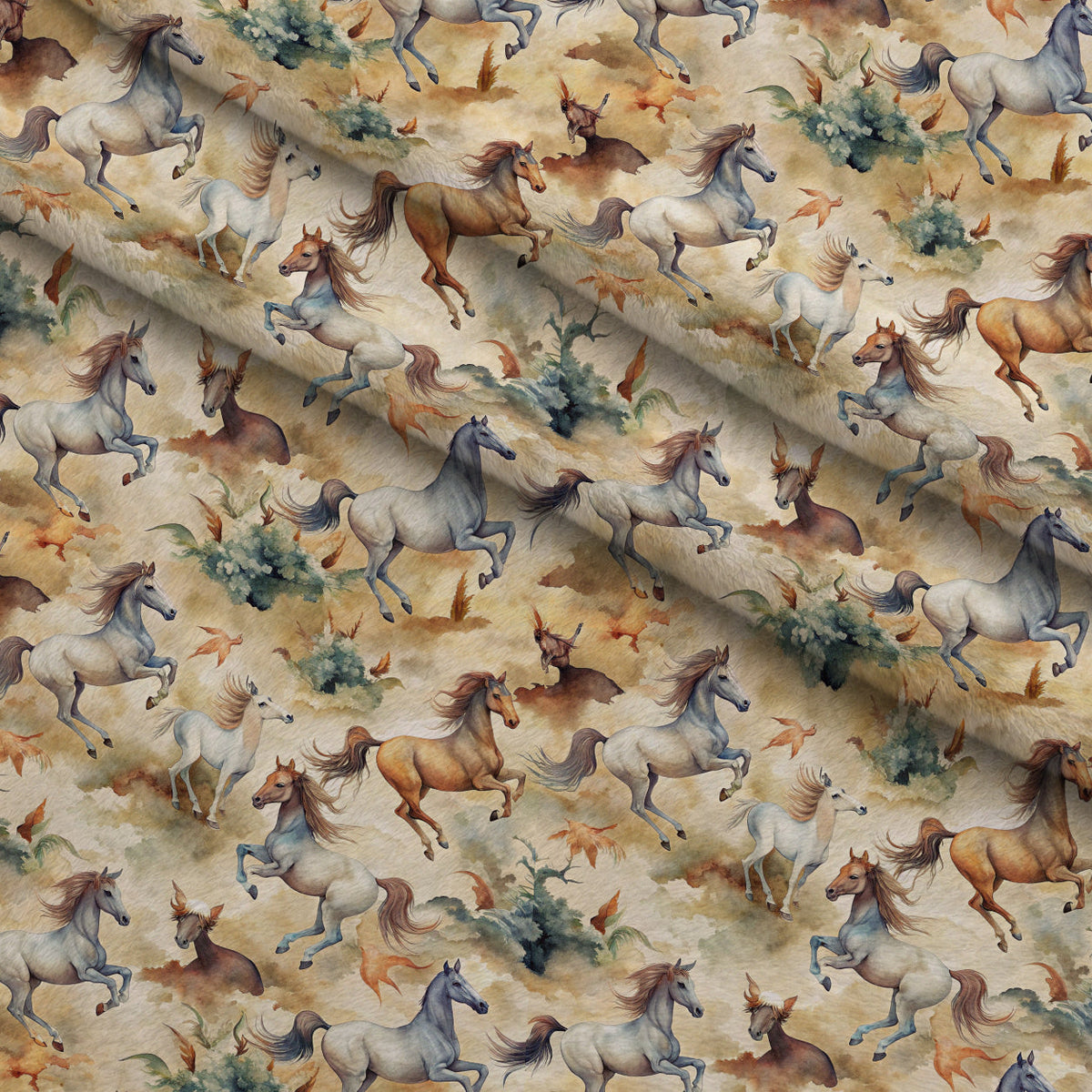 Galloping Mustangs Pattern 6 Minky Fabric