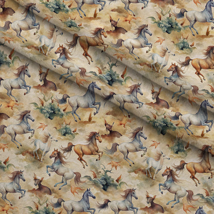 Galloping Mustangs Pattern 6 Minky Fabric