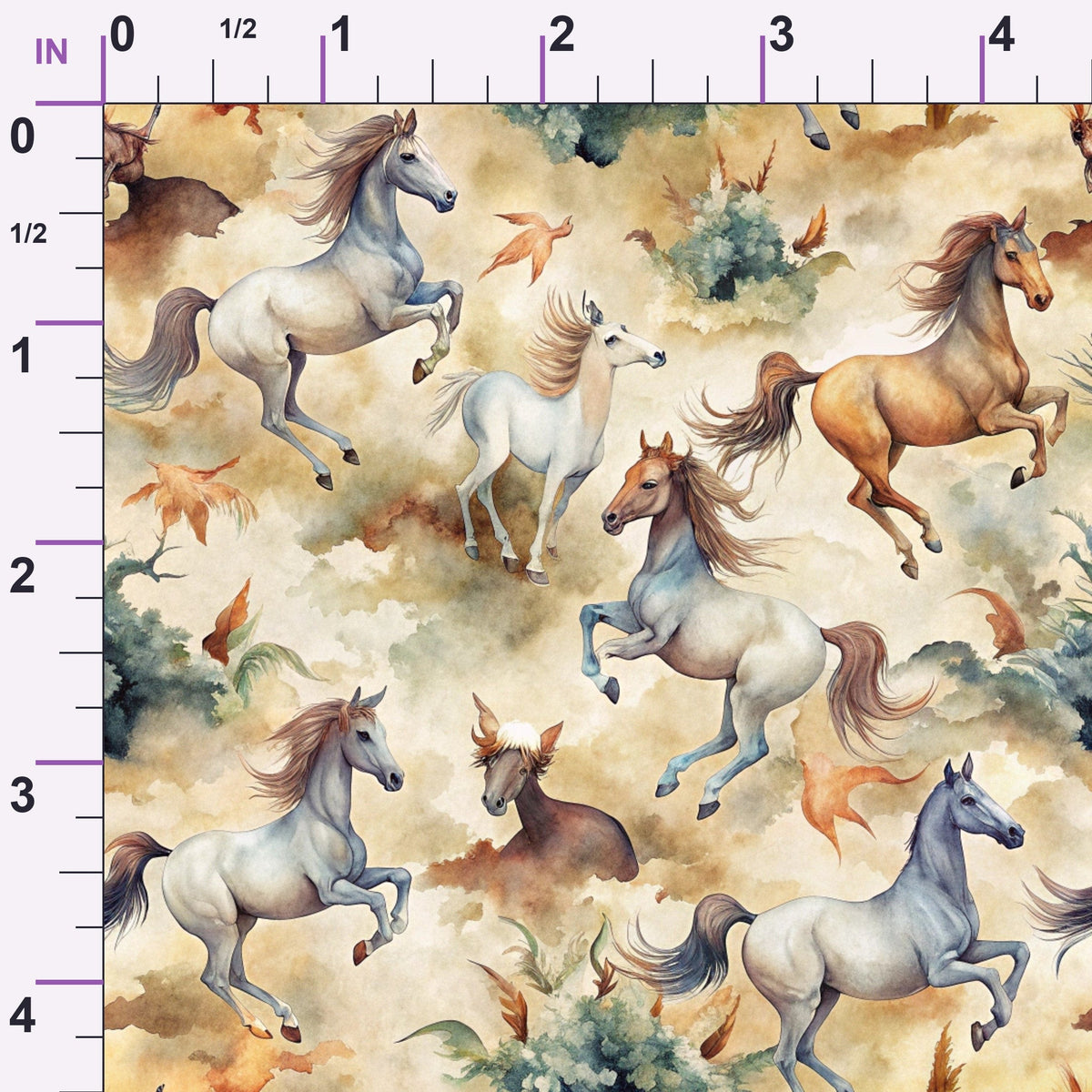 Galloping Mustangs Pattern 6 Minky Fabric