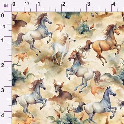 Galloping Mustangs Pattern 6 Minky Fabric