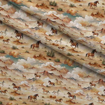 Galloping Mustangs Pattern 8 Minky Fabric