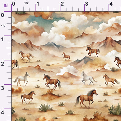 Galloping Mustangs Pattern 8 Minky Fabric