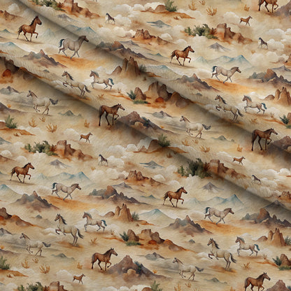 Galloping Mustangs Pattern 9 Minky Fabric