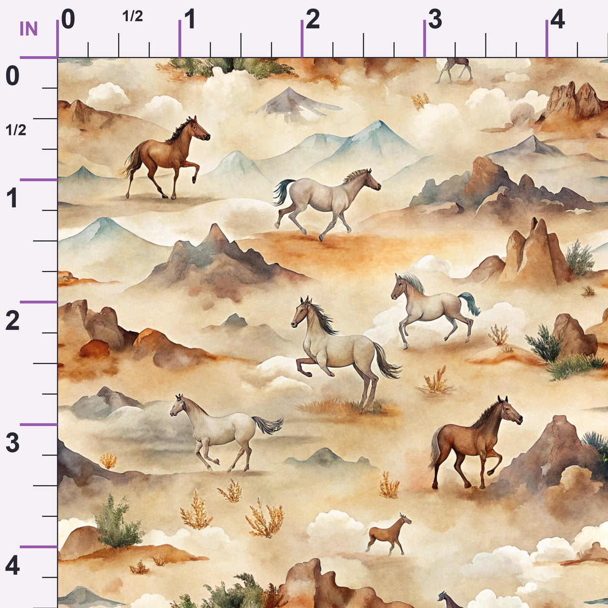 Galloping Mustangs Pattern 9 Minky Fabric