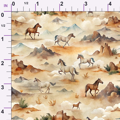 Galloping Mustangs Pattern 9 Minky Fabric