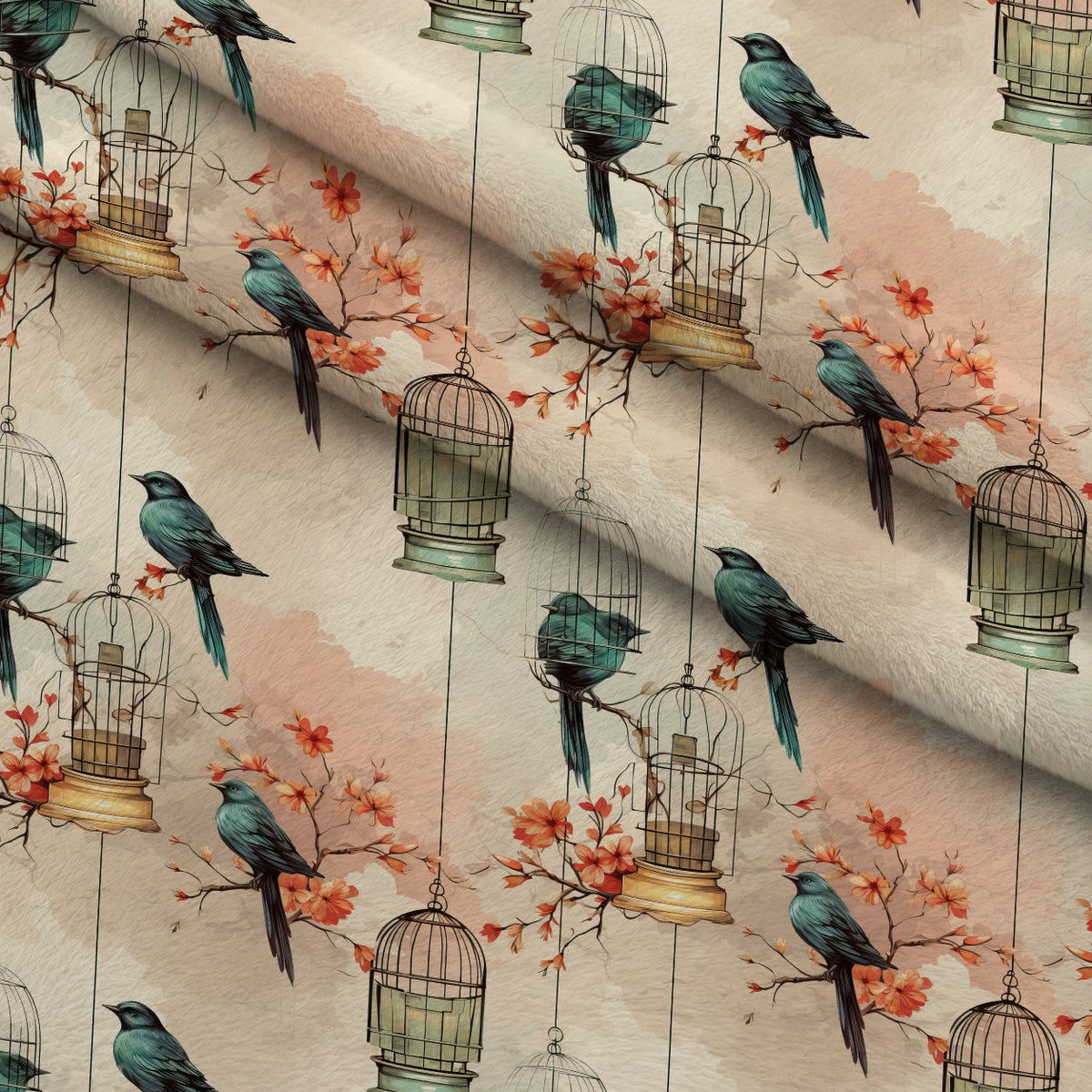 Gilded Aviary Pattern 1 Minky Fabric