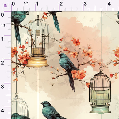 Gilded Aviary Pattern 1 Minky Fabric