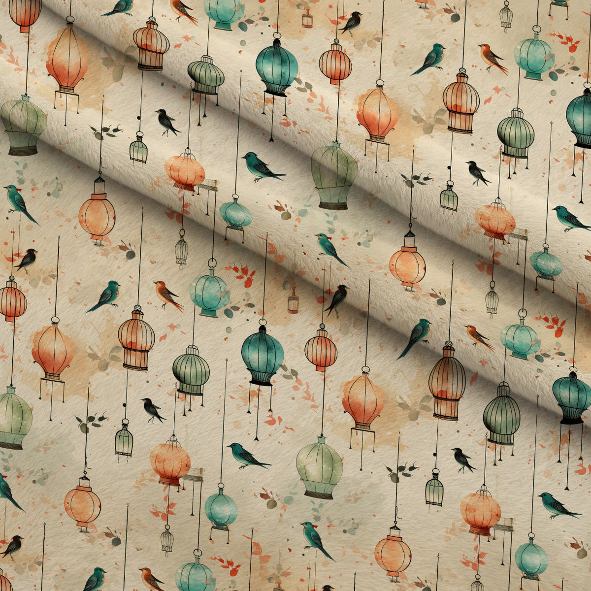 Gilded Aviary Pattern 10 Minky Fabric