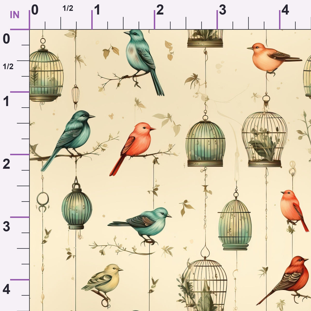 Gilded Aviary Pattern 12 Minky Fabric
