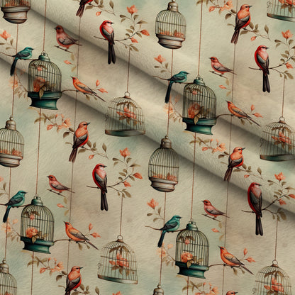 Gilded Aviary Pattern 2 Minky Fabric