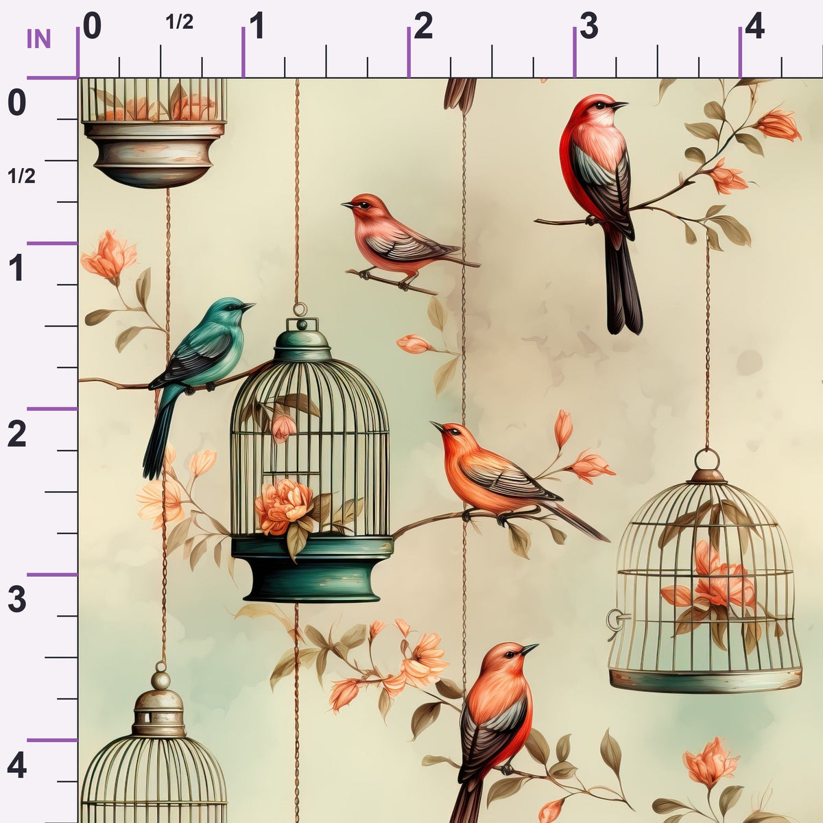 Gilded Aviary Pattern 2 Minky Fabric