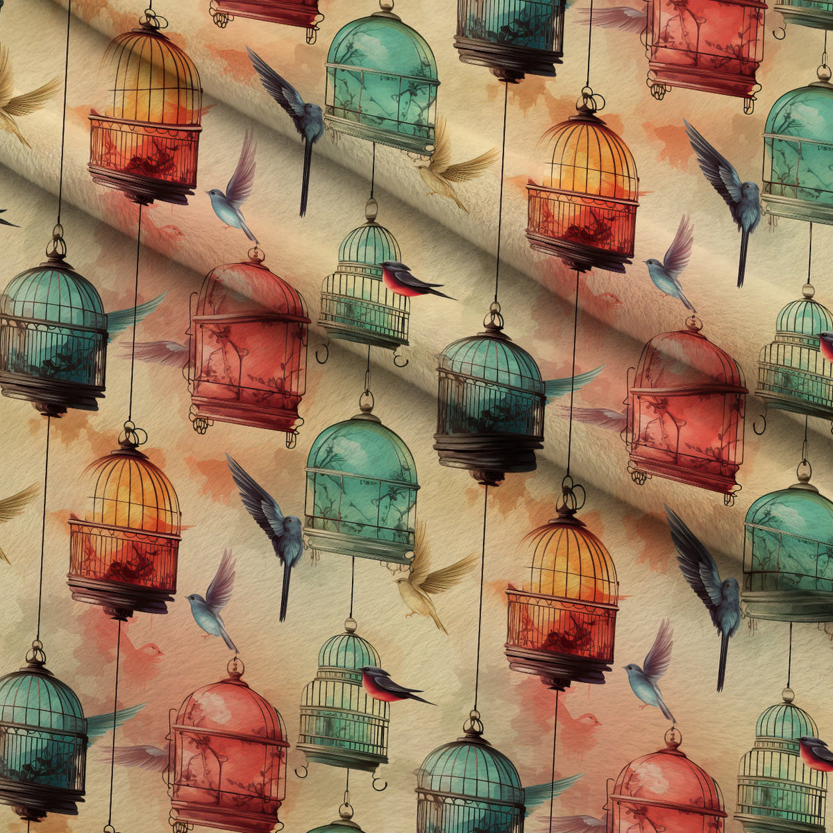 Gilded Aviary Pattern 3 Minky Fabric