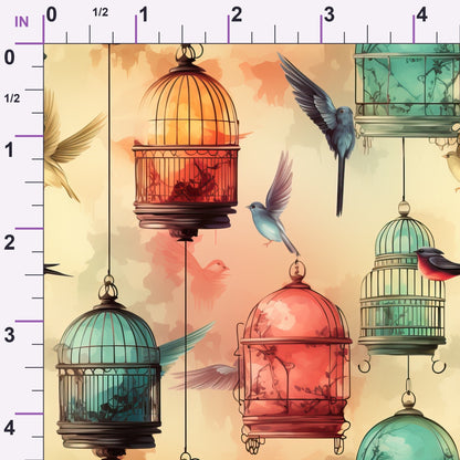Gilded Aviary Pattern 3 Minky Fabric