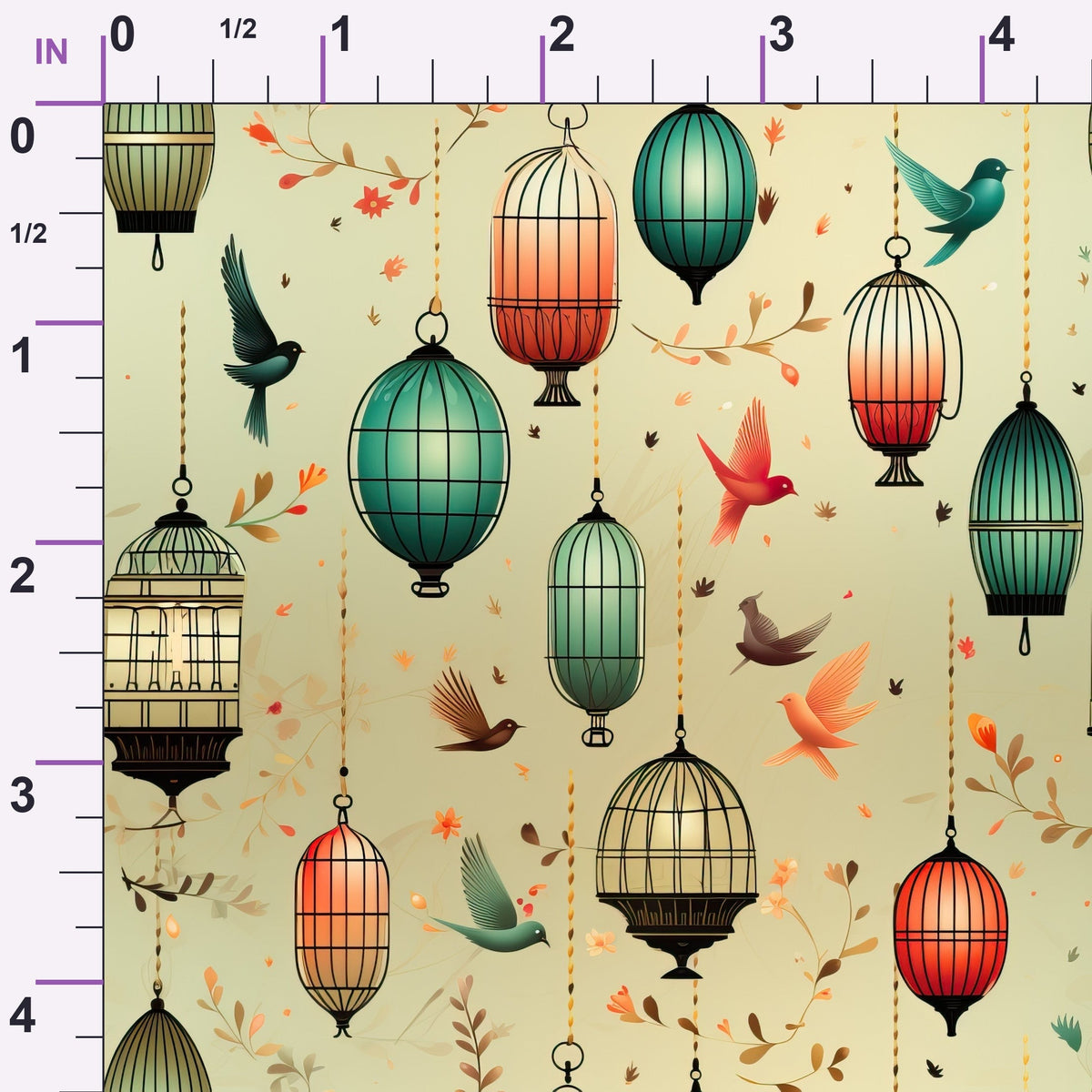 Gilded Aviary Pattern 4 Minky Fabric