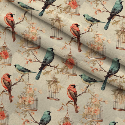 Gilded Aviary Pattern 5 Minky Fabric