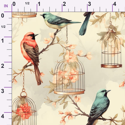 Gilded Aviary Pattern 5 Minky Fabric