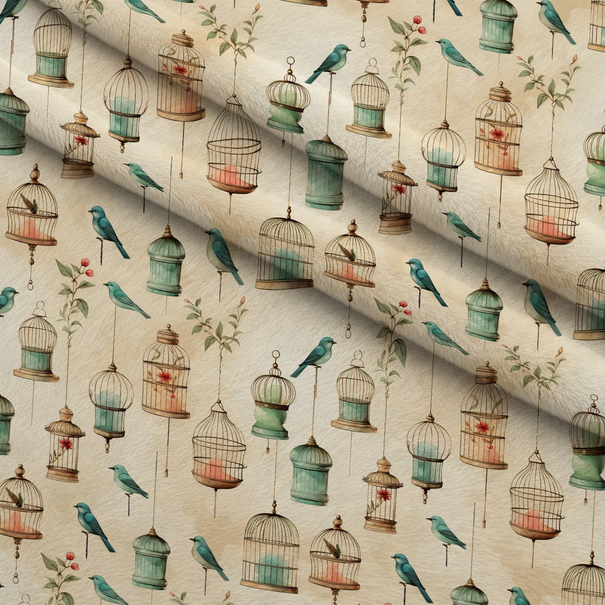 Gilded Aviary Pattern 6 Minky Fabric