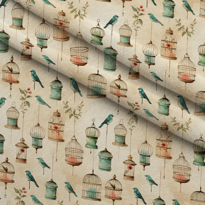 Gilded Aviary Pattern 6 Minky Fabric