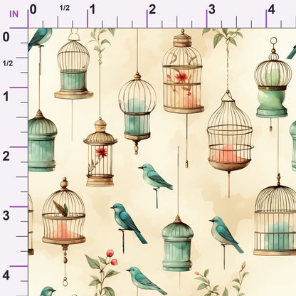 Gilded Aviary Pattern 6 Minky Fabric