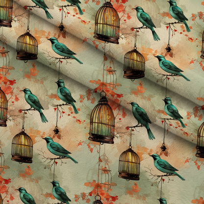 Gilded Aviary Pattern 7 Minky Fabric
