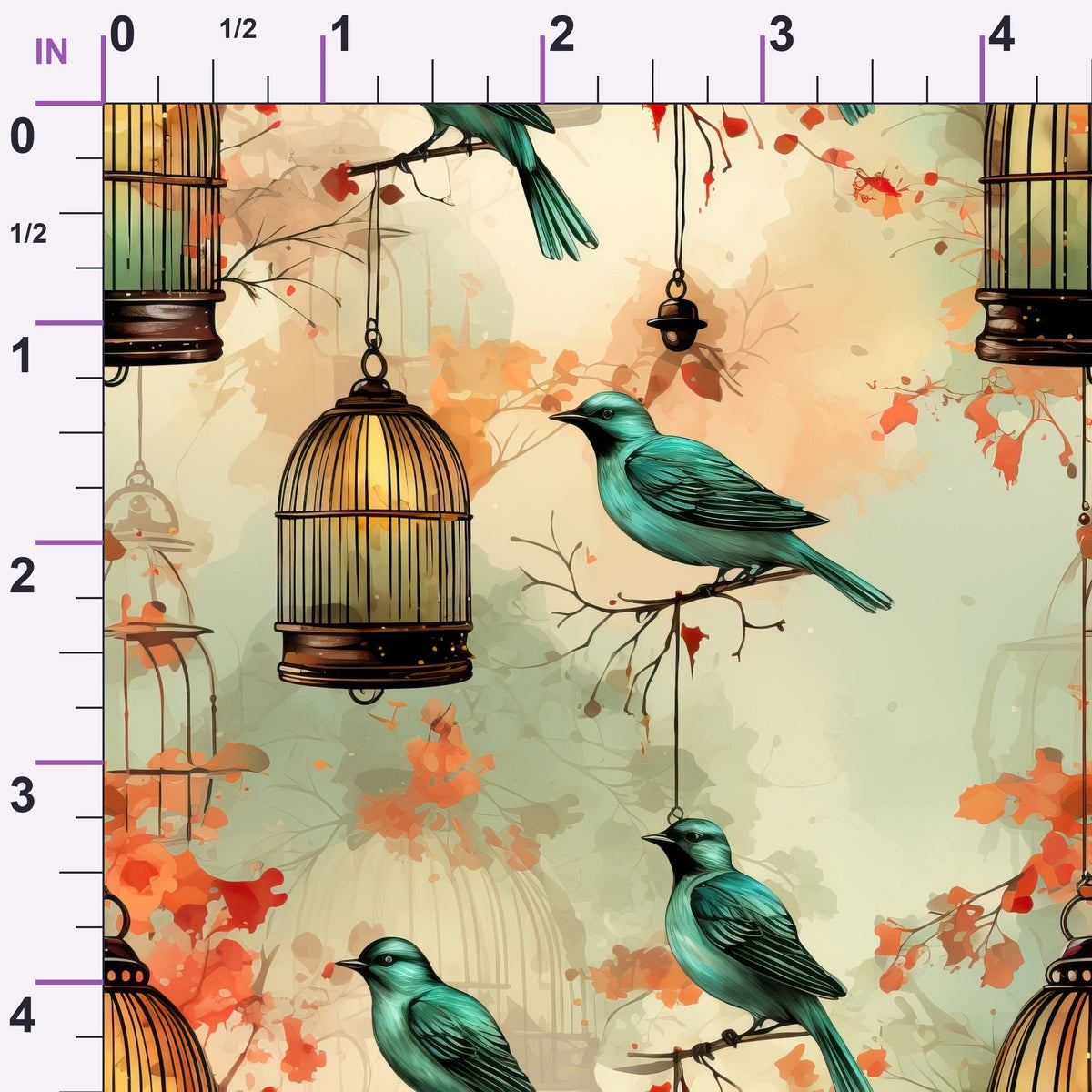 Gilded Aviary Pattern 7 Minky Fabric