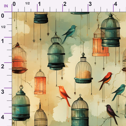 Gilded Aviary Pattern 8 Minky Fabric