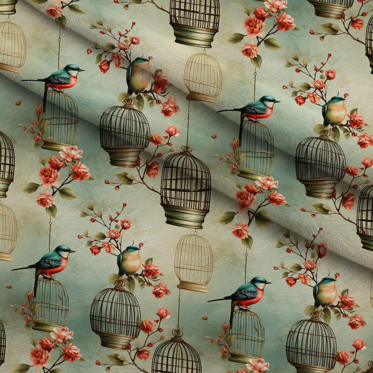 Gilded Aviary Pattern 9 Minky Fabric