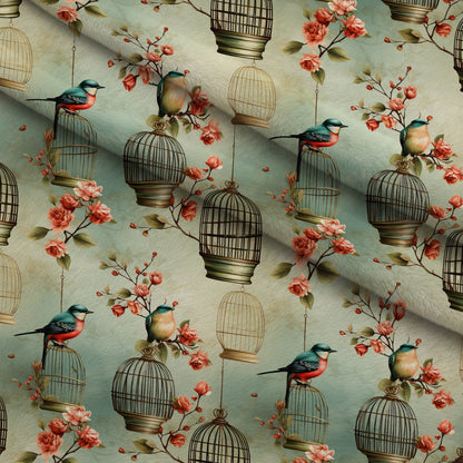 Gilded Aviary Pattern 9 Minky Fabric