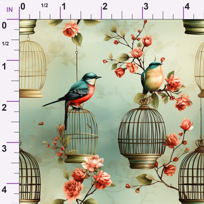 Gilded Aviary Pattern 9 Minky Fabric