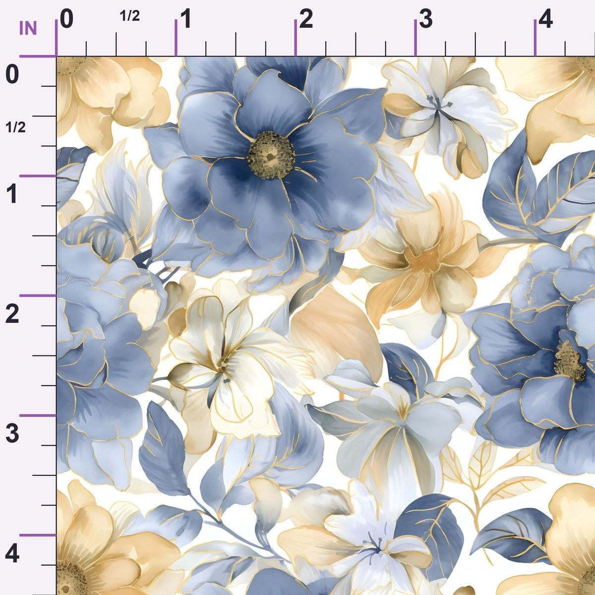 Gilded Blooms Pattern 1 Minky Fabric
