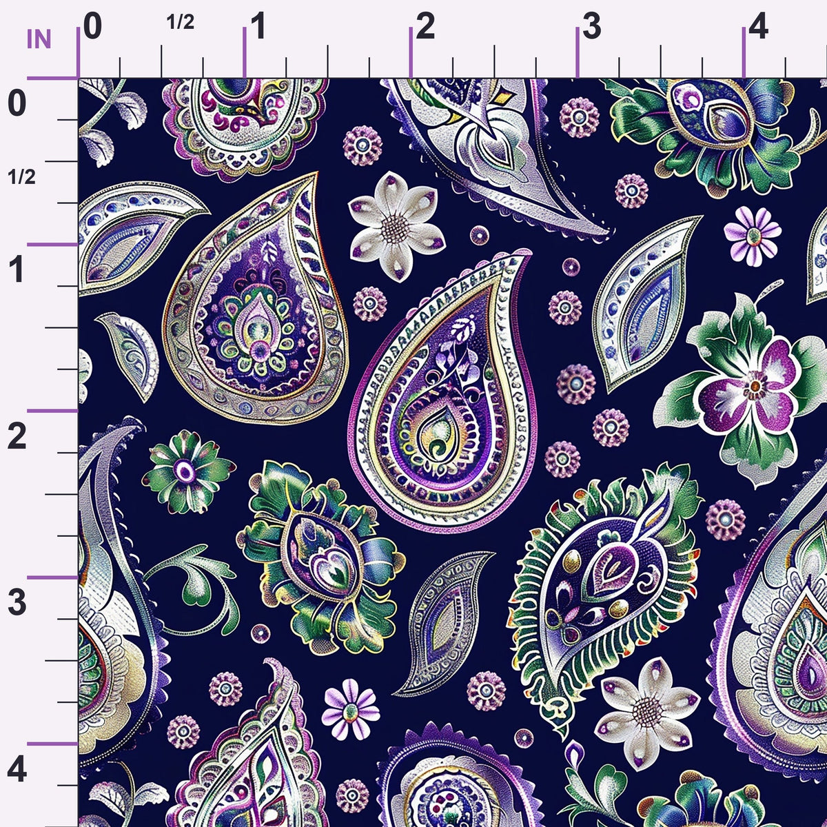 Gilded Boteh Blooms Pattern 3 Minky Fabric