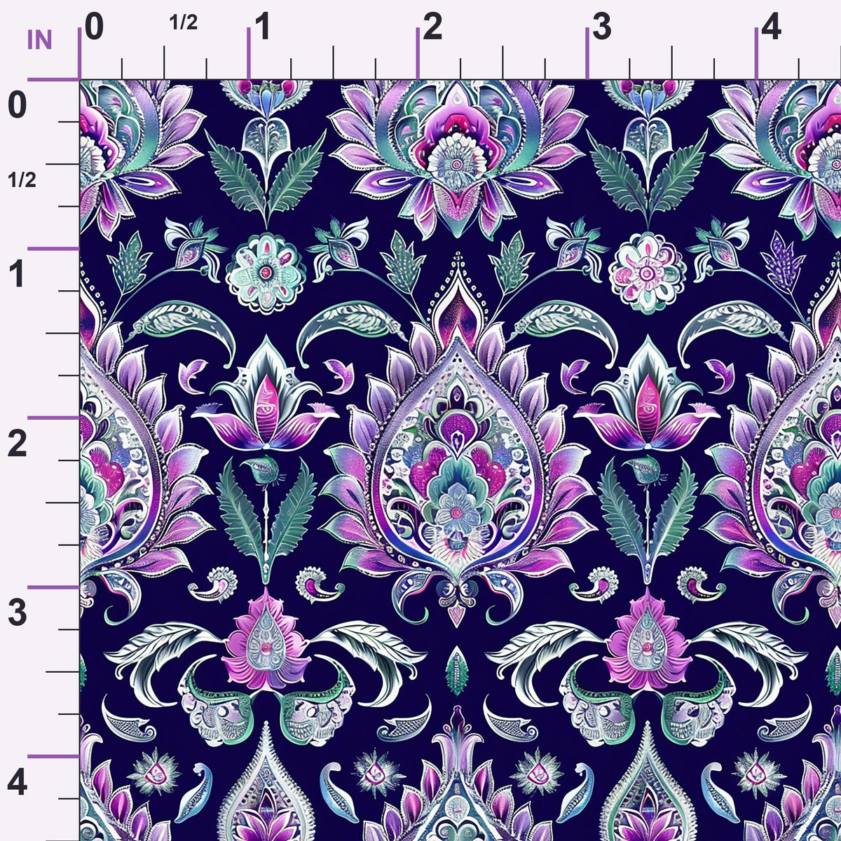 Gilded Boteh Blooms Pattern 4 Minky Fabric