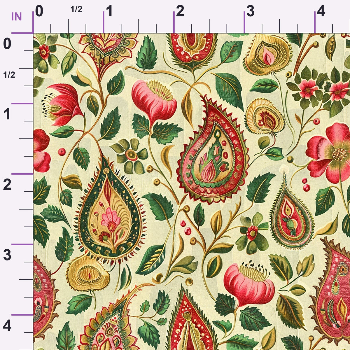 Gilded Boteh Blooms Pattern 5 Minky Fabric