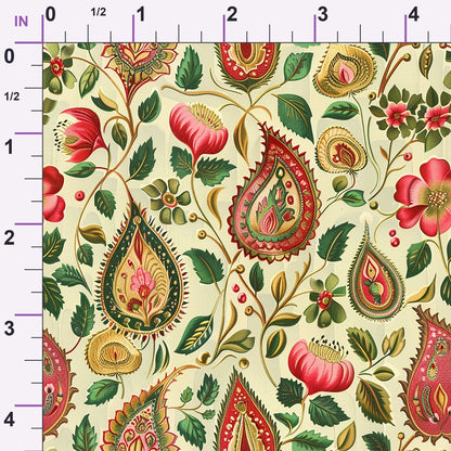 Gilded Boteh Blooms Pattern 5 Minky Fabric