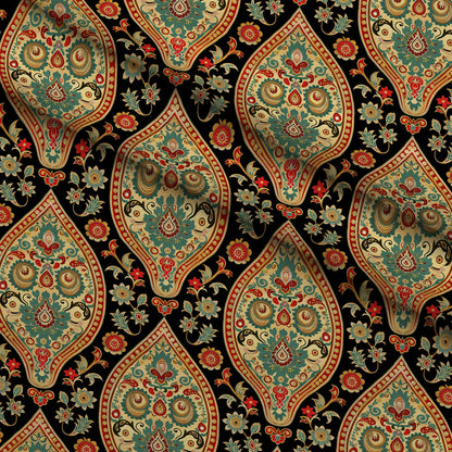 Gilded Boteh Blooms Pattern 6 Minky Fabric