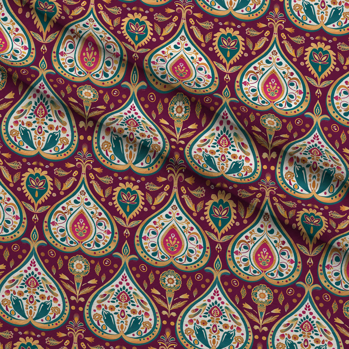 Gilded Boteh Blooms Pattern 9 Minky Fabric