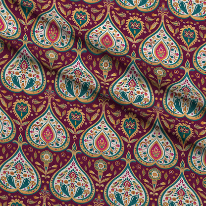 Gilded Boteh Blooms Pattern 9 Minky Fabric