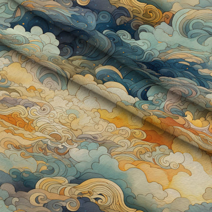 Gilded Clouds Pattern 2 Minky Fabric