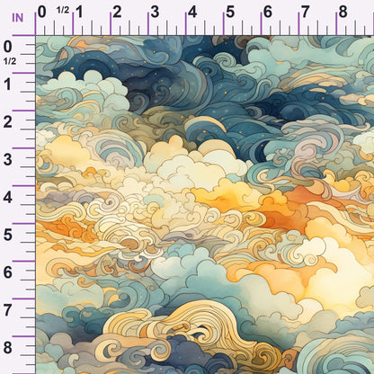 Gilded Clouds Pattern 2 Minky Fabric