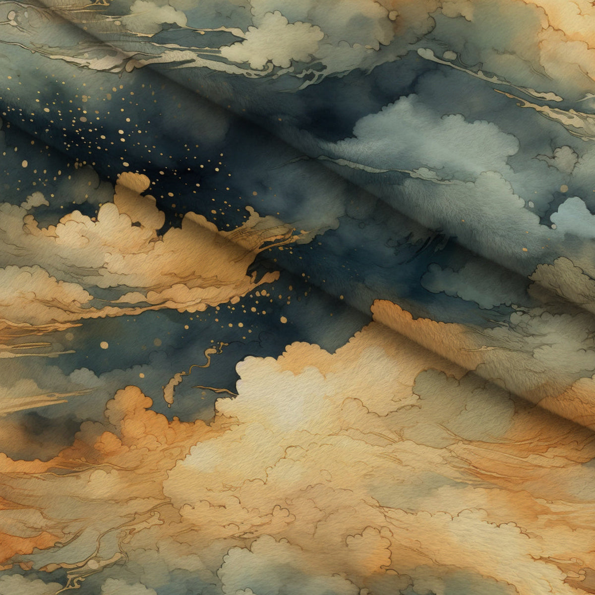 Gilded Clouds Pattern 4 Minky Fabric