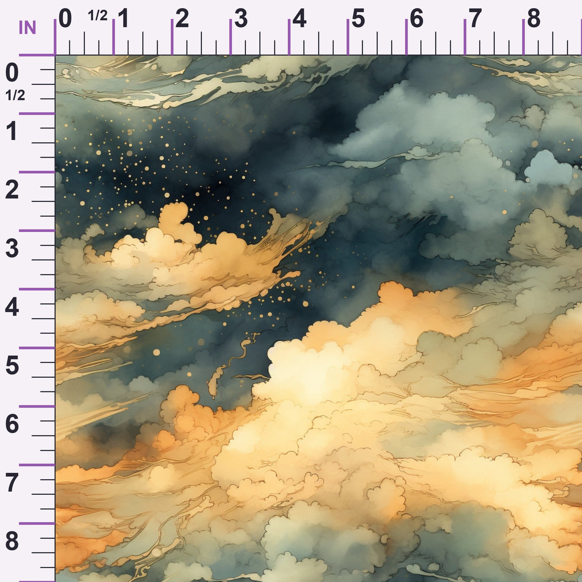 Gilded Clouds Pattern 4 Minky Fabric