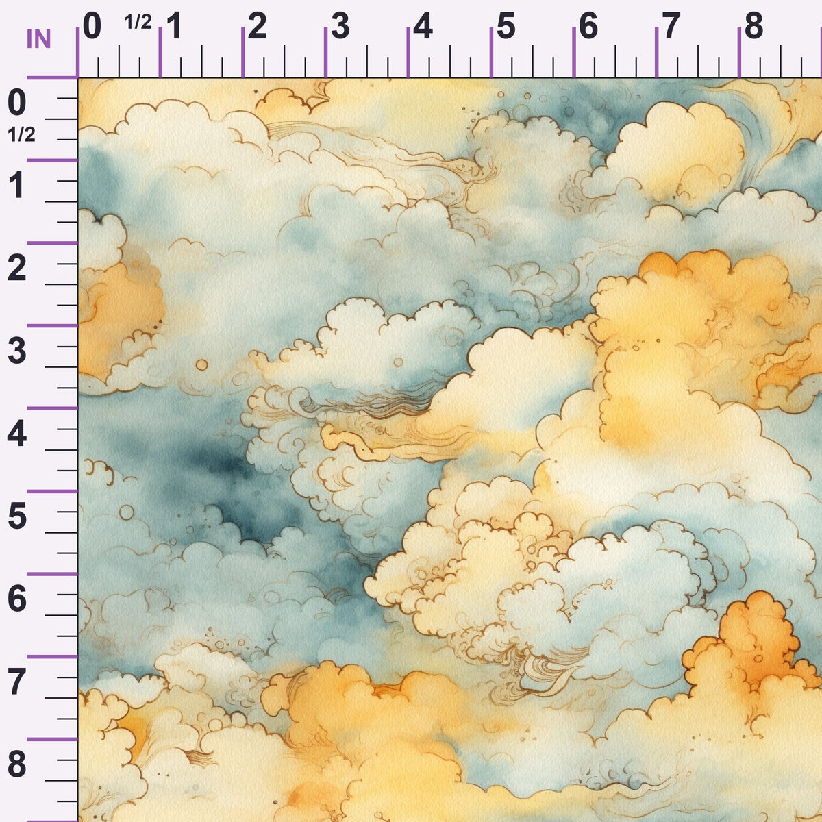 Gilded Clouds Pattern 5 Minky Fabric