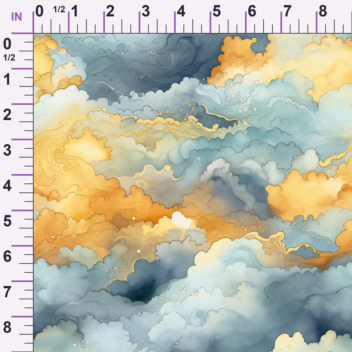 Gilded Clouds Pattern 7 Minky Fabric