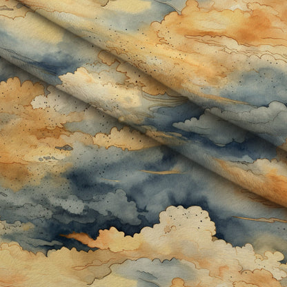 Gilded Clouds Pattern 8 Minky Fabric