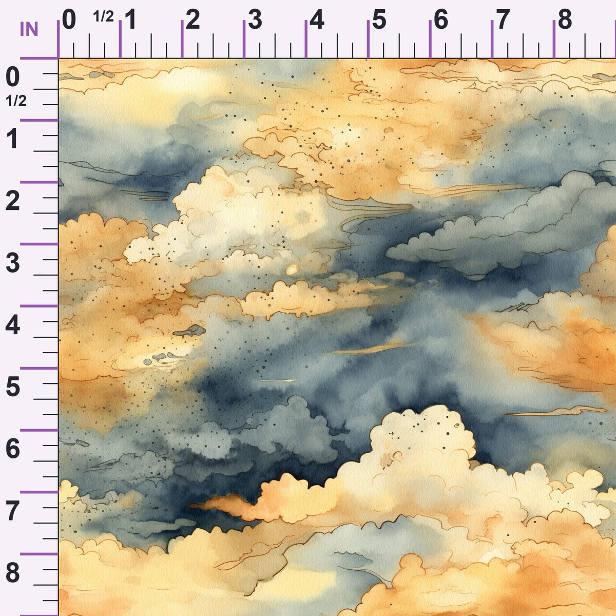 Gilded Clouds Pattern 8 Minky Fabric