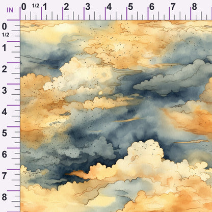 Gilded Clouds Pattern 8 Minky Fabric