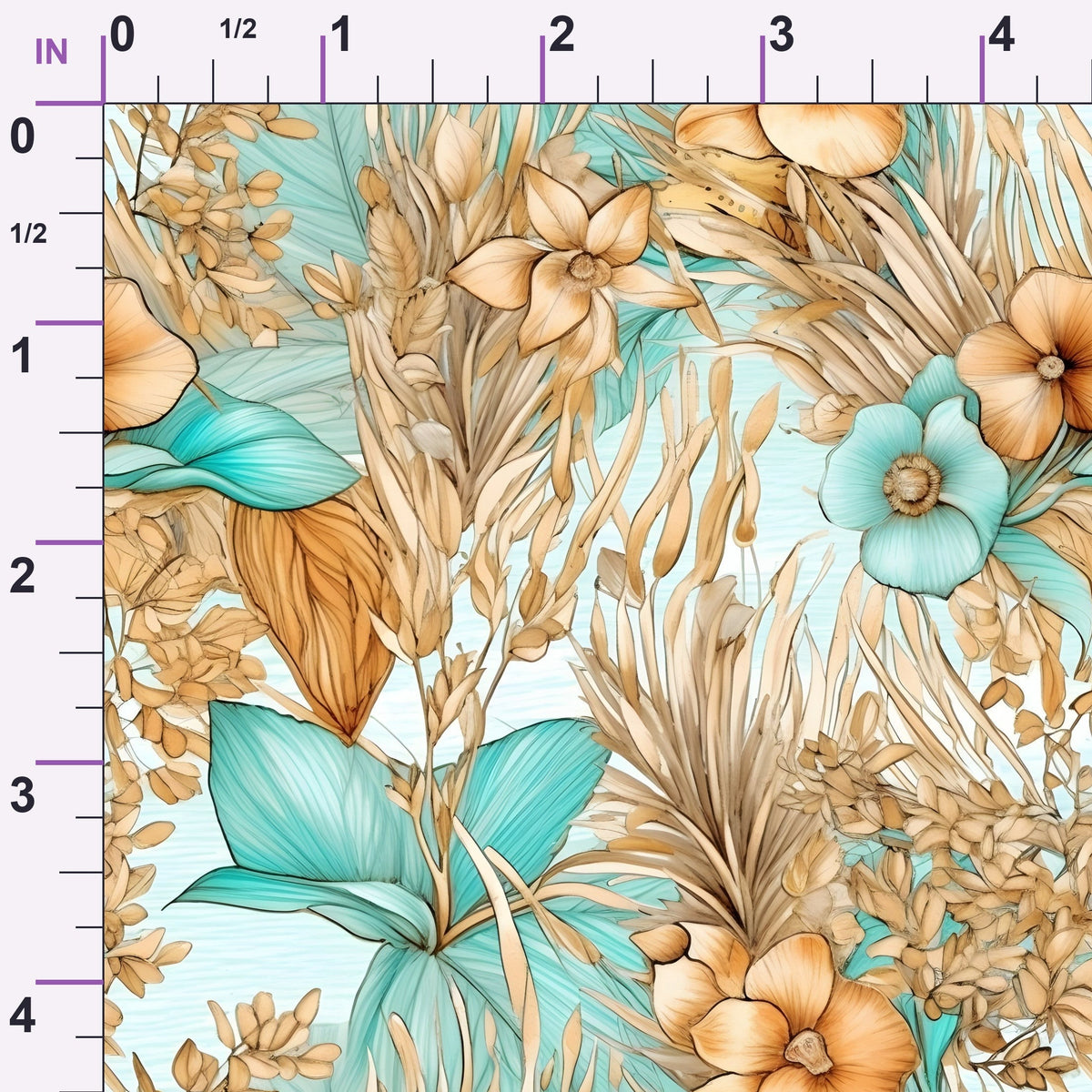 Gilded Coastal Blooms Pattern 13 Minky Fabric