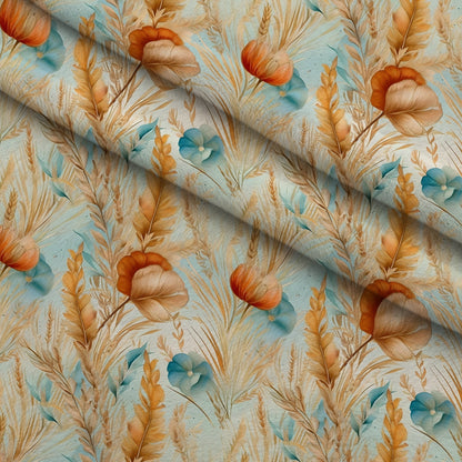 Gilded Coastal Blooms Pattern 17 Minky Fabric