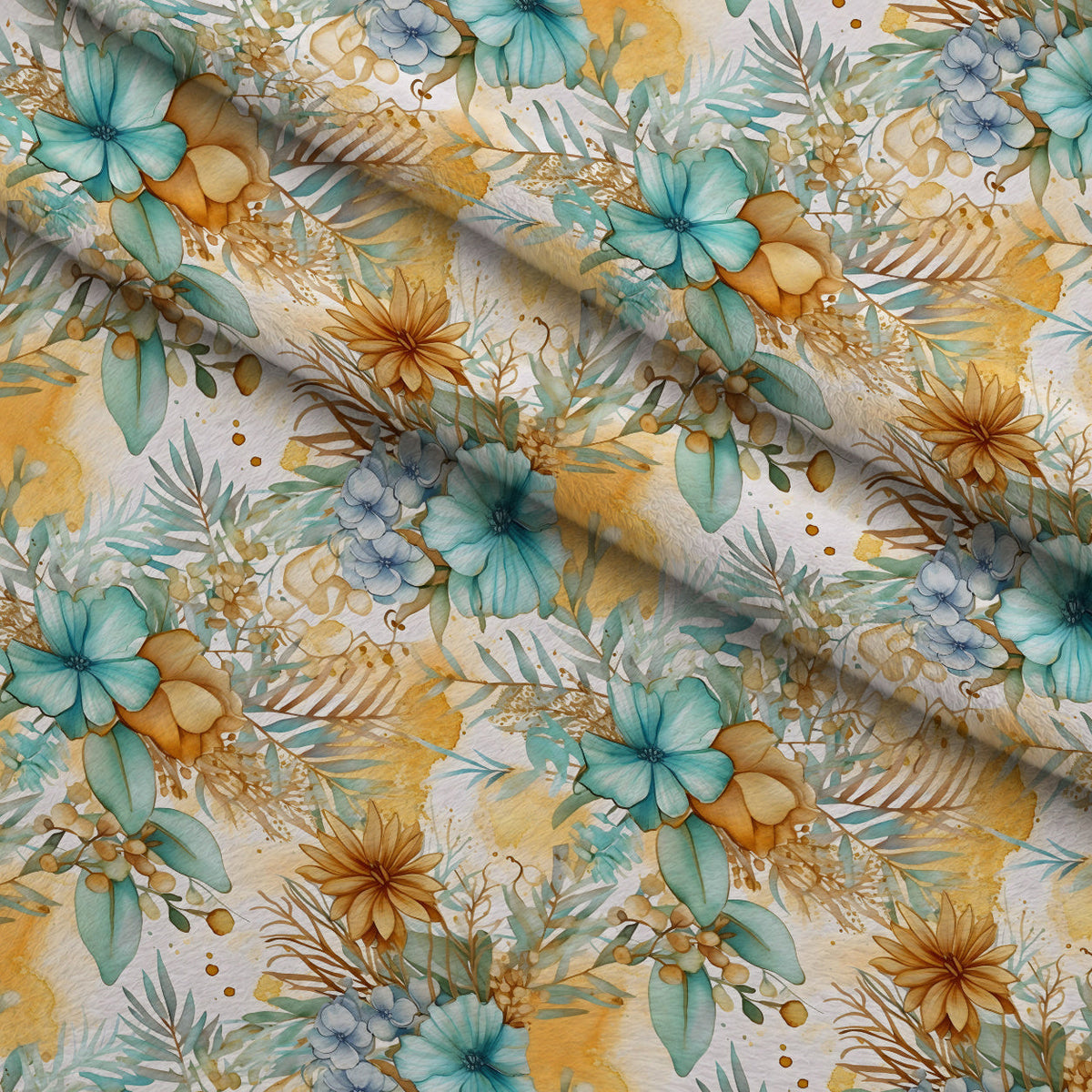 Gilded Coastal Blooms Pattern 20 Minky Fabric