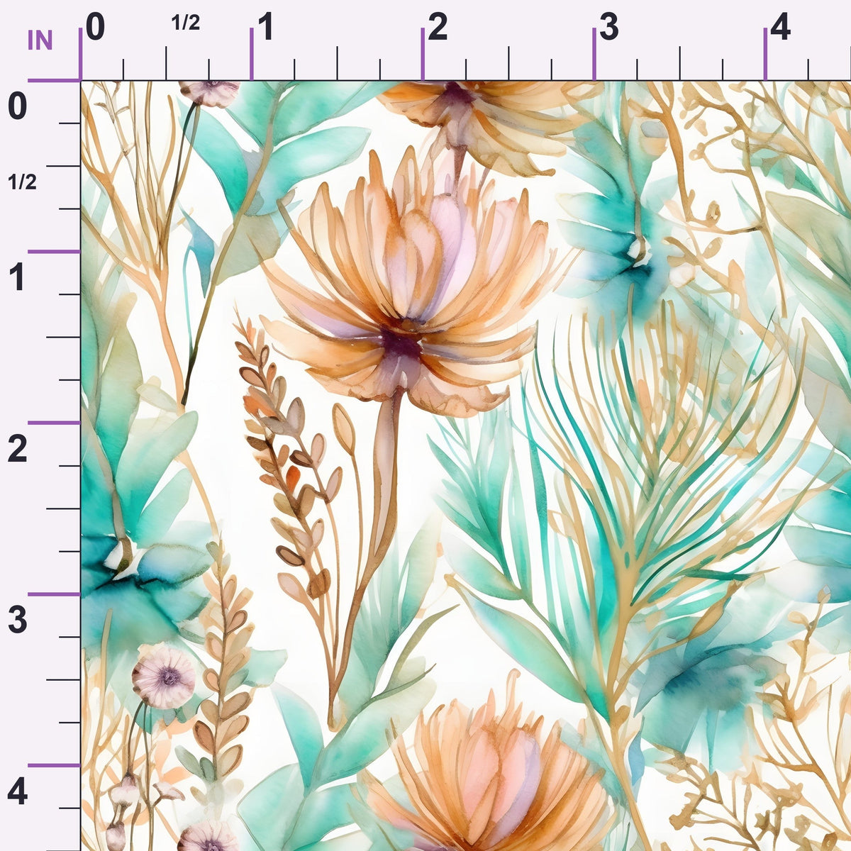 Gilded Coastal Blooms Pattern 9 Minky Fabric